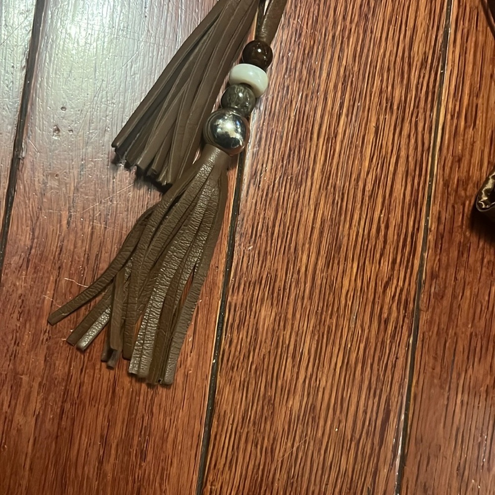 MaxMara Elia Tassel Leather Obi belt in dark brown leather. - Picture 2 of 5